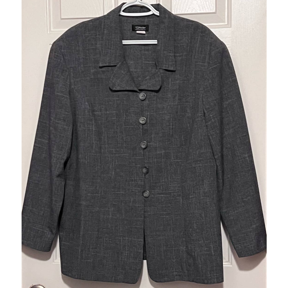Spago Before Anything Else Women's Gray White Jacket & Skirt Set Size 20W